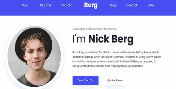 Berg – Personal Portfolio Template