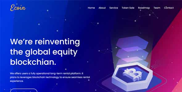 Ecoin – Cryptocurrency ICO HTML Template