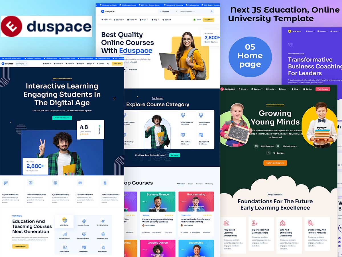Eduspace – Online Course, Education, University Next JS Template